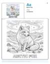Arctic Fox Coloring Page - Letter A Coloring Page