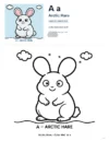 Arctic Hare Coloring Pages - Letter A Coloring Page
