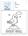 Color By Number Ivory Gull - Letter I Coloring Page