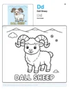 Coloring Pages For Kids Dall Sheep - Letter D Coloring Page