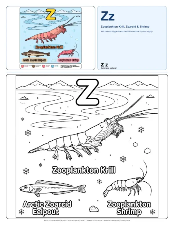 Coloring Pages Printable Free Zooplankton - Letter Z Coloring Page