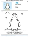 Free Coloring Pages King Penguin - Letter K Coloring Page