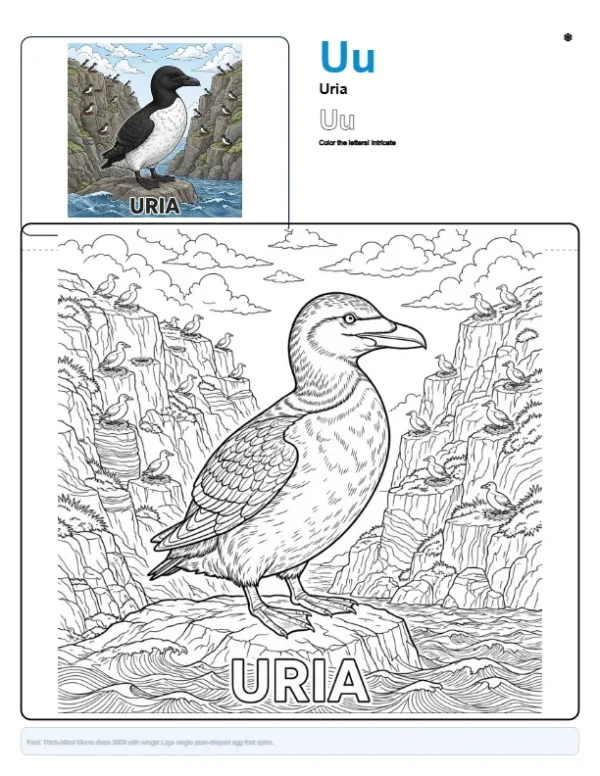 Kids Coloring Pages Free Uria - Letter U Coloring Page