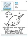 Narwhal Coloring Page - Letter N Coloring Page