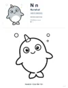 Online Coloring Narwhal - Letter N Coloring Page