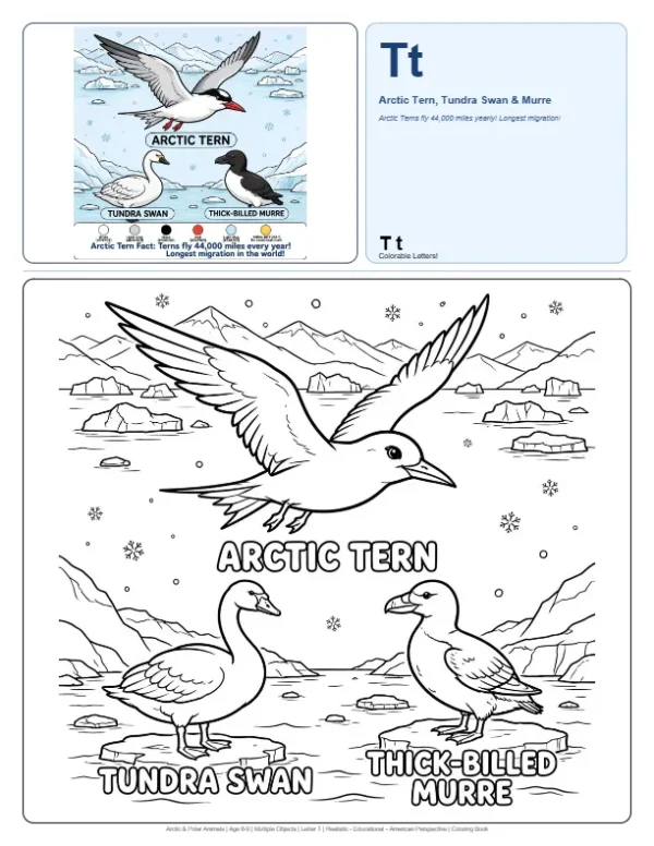 Pattern Animal Coloring Pages - Letter T Coloring Page
