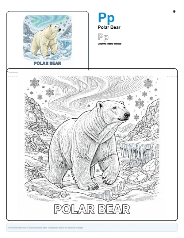 Polar Bear Coloring Pages Pdf - Letter P Coloring Page