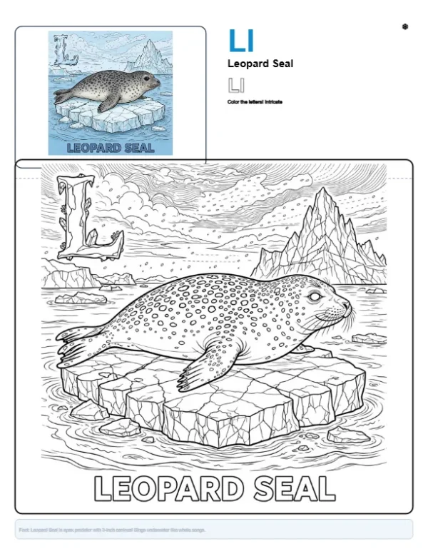 Seal Cartoon For Colouring - Letter L Coloring Page