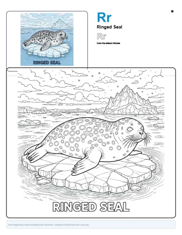 Seal Coloring - Letter R Coloring Page