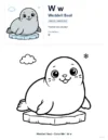 Seal Coloring Page - Letter W Coloring Page