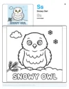 Snowy Owl Coloring Page - Letter S Coloring Page