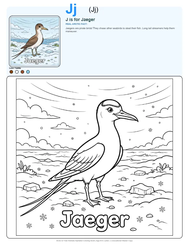 Coloring Book Pages Jaeger – Letter J Coloring Page