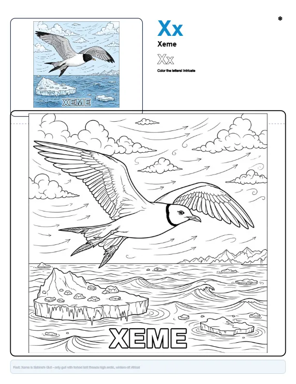 Coloring Page For Kids Xeme – Letter X Coloring Page