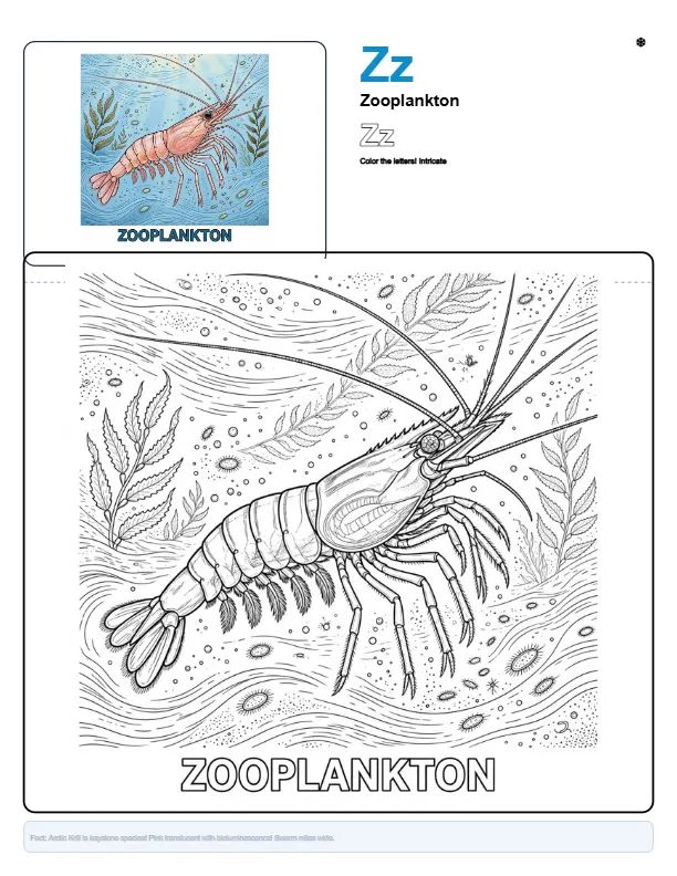 Coloring Pages Free Zooplankton – Letter Z Coloring Page