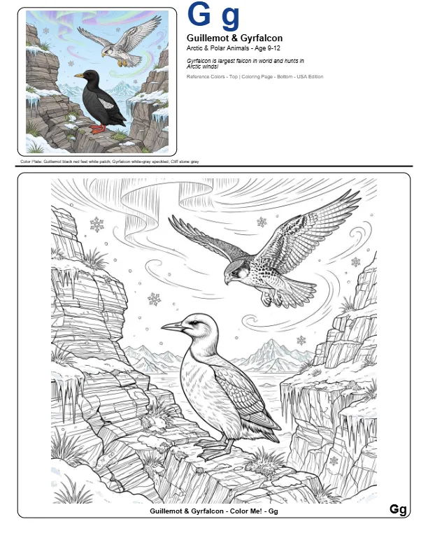 Coloring Pages Pdf Guillemot – Letter G Coloring Page