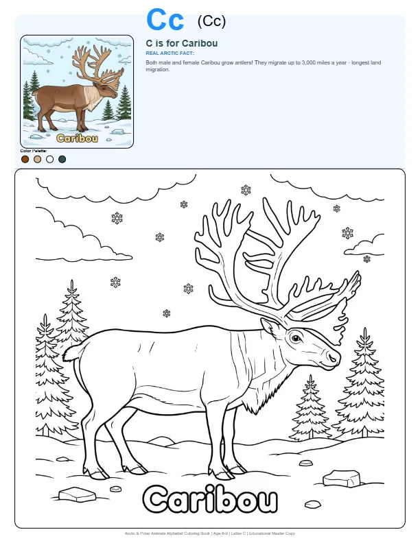 Cool Coloring Pages Caribou – Letter C Coloring Page