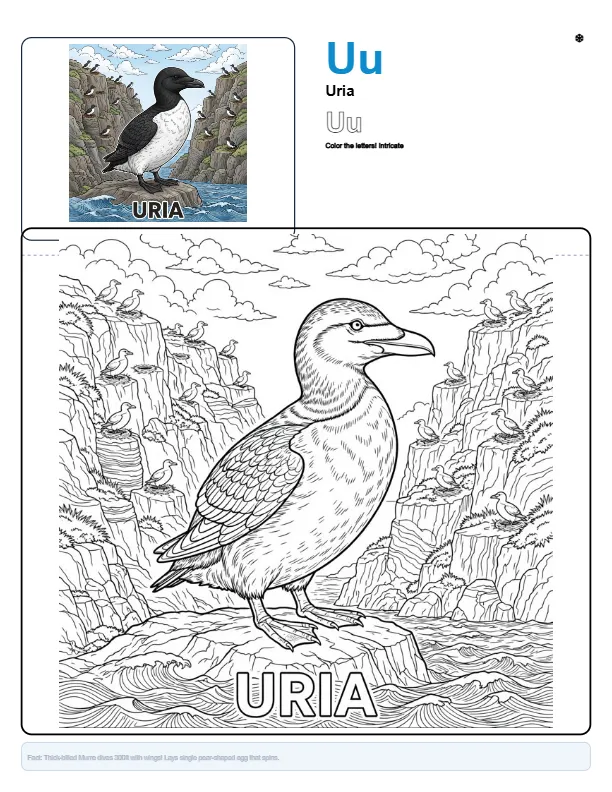 Kids Coloring Pages Free Uria – Letter U Coloring Page