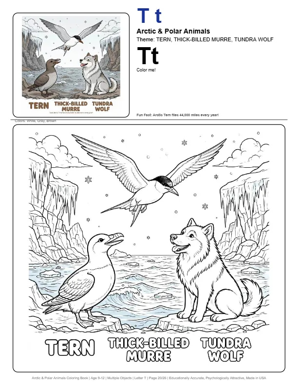 Pattern Color Page Animal – Letter T Coloring Page