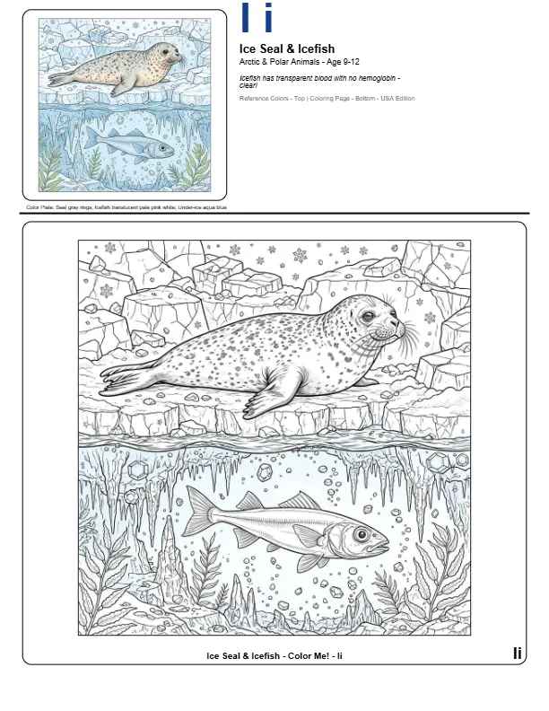 Preschool Coloring Pages Pdf Ice Seal – Letter I Coloring Page