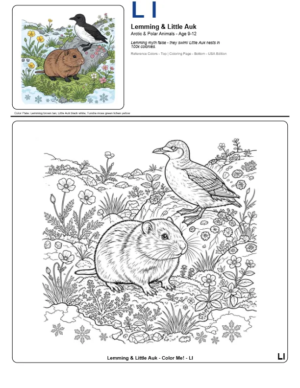 Printable Free Coloring Pages Lemming – Letter L Coloring Page