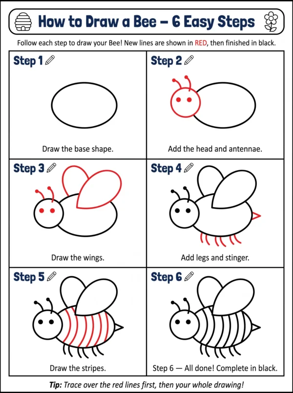 bee drawing easy cute pictures to draw