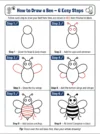 bee drawing how to draw step by step