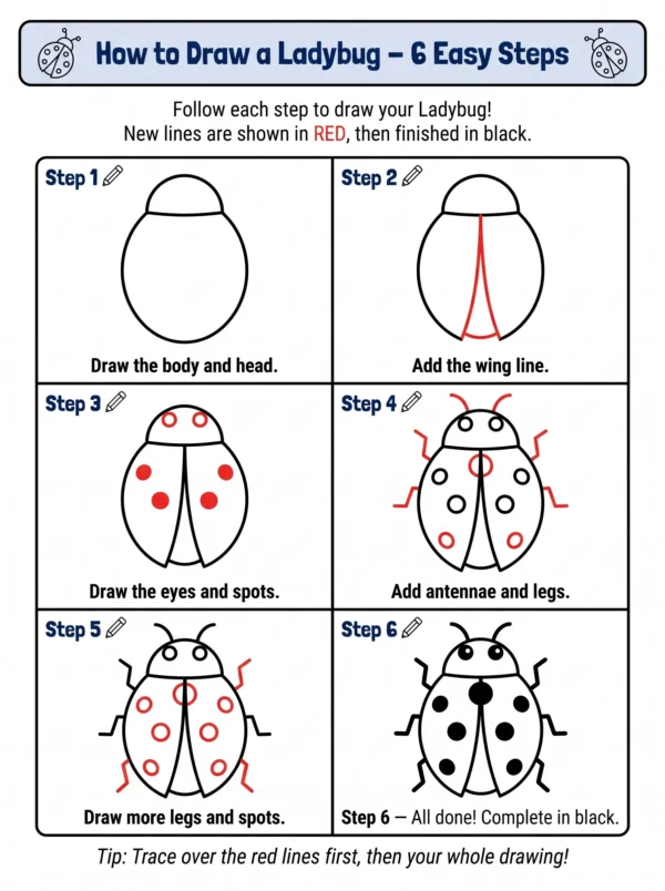ladybug drawing cute animal drawing