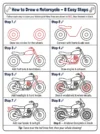 motorcycle drawing how to draw step by step