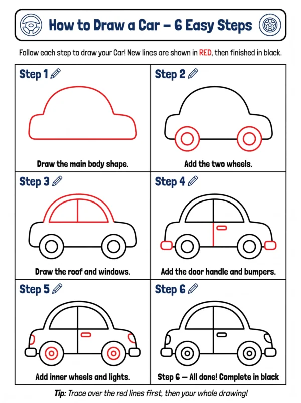 simple car drawing how to draw step by step simple car drawing how to draw step by step