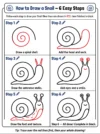 snail drawing cute animal drawing