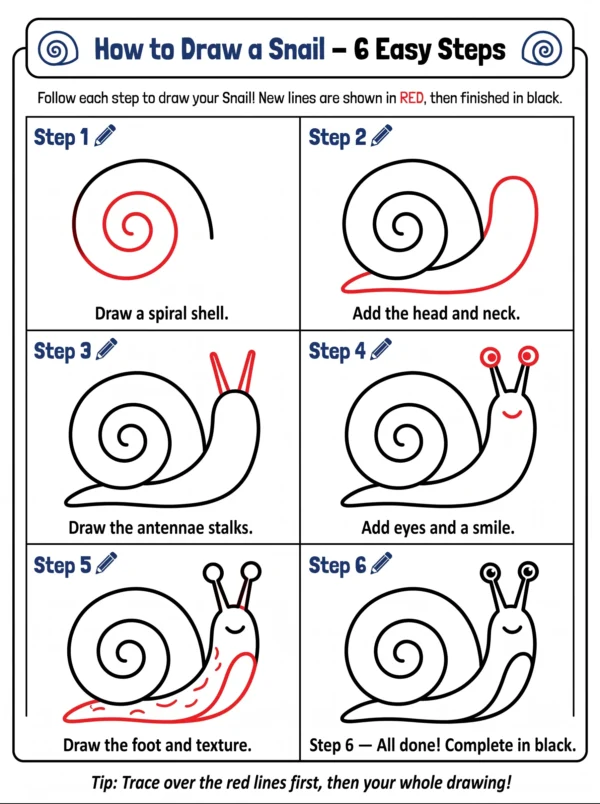 snail drawing cute animal drawing