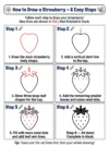 strawberry drawing cute pictures to draw