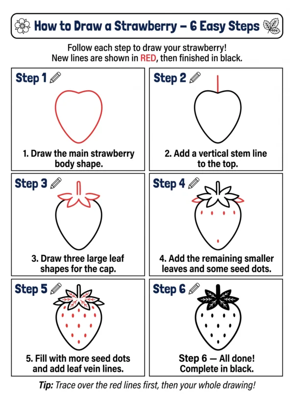 strawberry drawing cute pictures to draw
